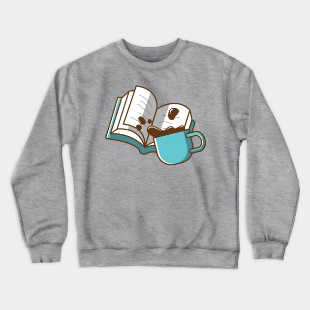 a book and a cup of coffee Crewneck Sweatshirt by fflat hds
